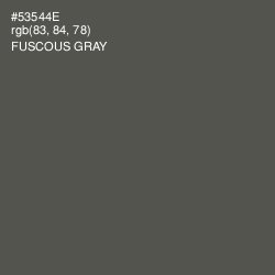 #53544E - Fuscous Gray Color Image